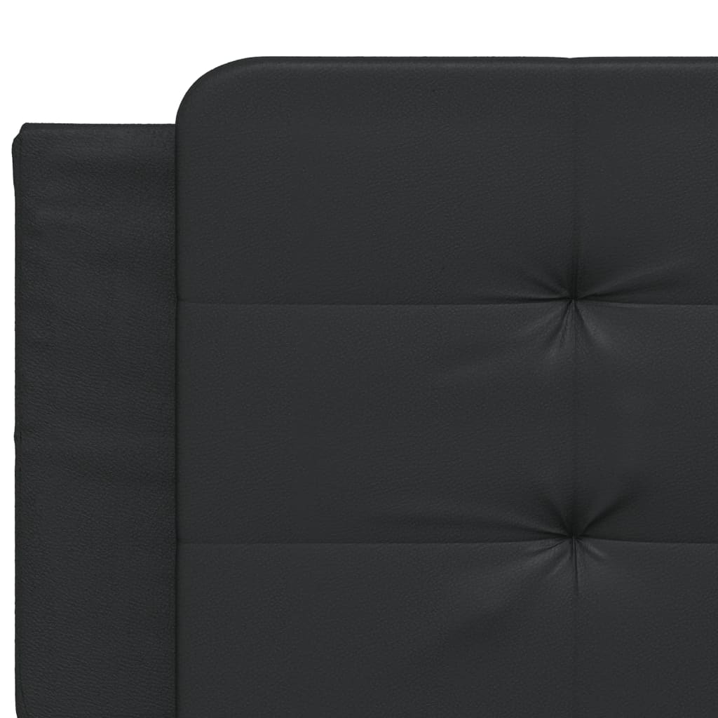 Bed with mattress black 160x200 cm artificial leather