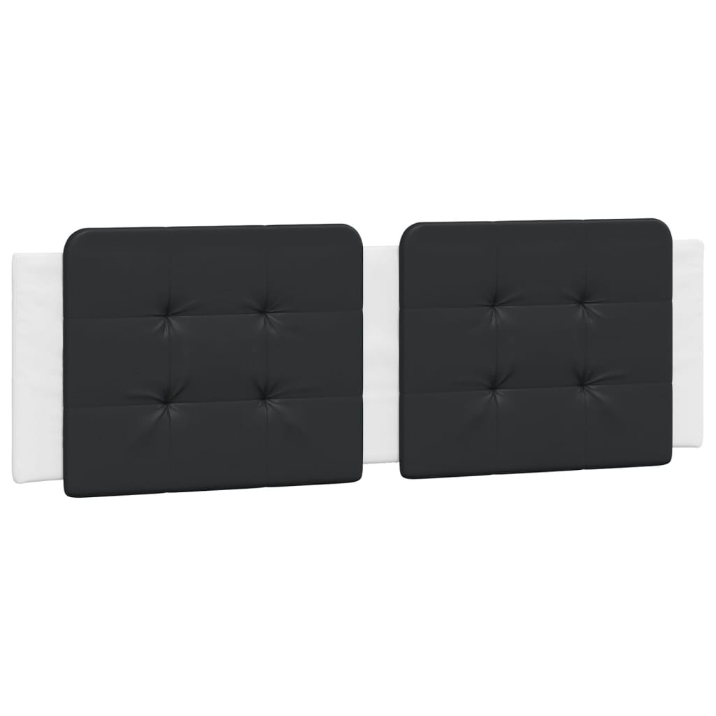 Bed with mattress white and black 160x200 cm artificial leather