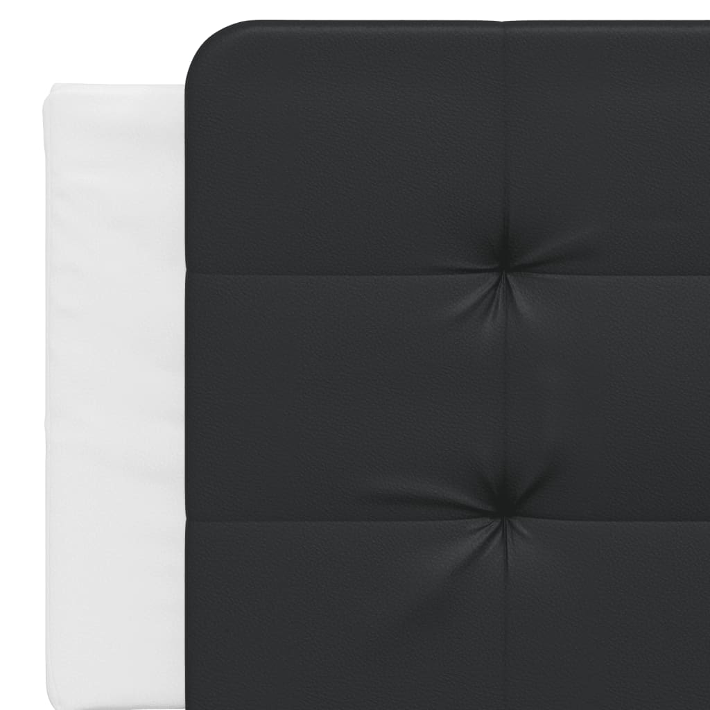 Bed with mattress white and black 160x200 cm artificial leather