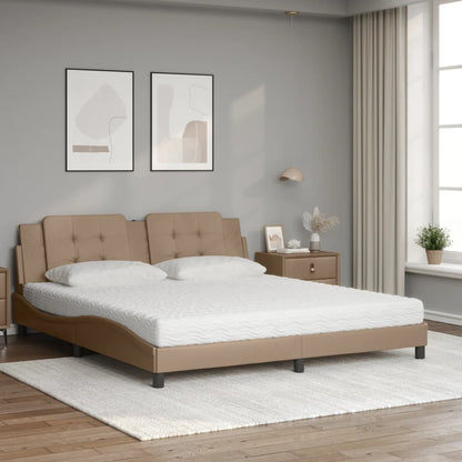 Bett mit Matratze Zadar Cappuccino-Braun 180x200 cm Kunstleder