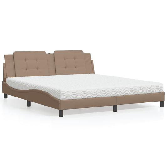 Bett mit Matratze "Zadar" Cappuccino-Braun 180x200 cm Kunstleder