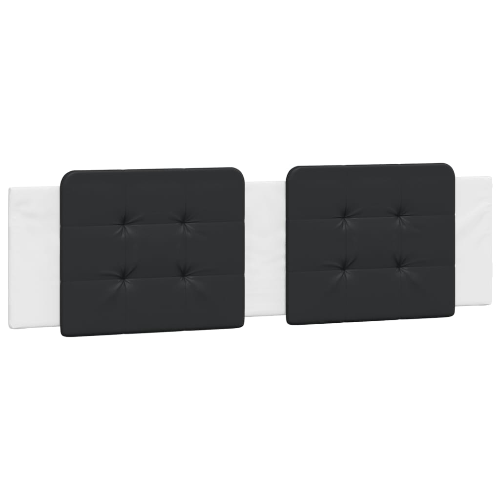 Bed with mattress white and black 180x200 cm artificial leather