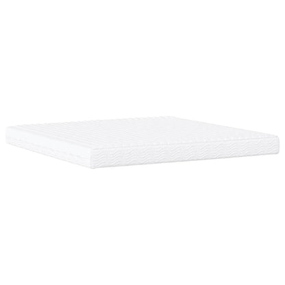 Bett mit Matratze Zadar Weiß und Schwarz 200x200 cm Kunstleder