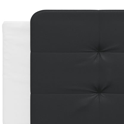 Bett mit Matratze Zadar Weiß und Schwarz 200x200 cm Kunstleder