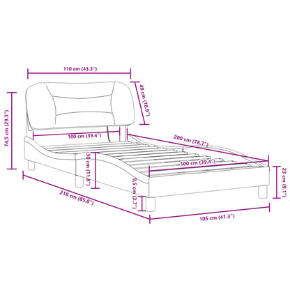 Bettgestell mit LED ohne Matratze "Hvar" Blau 100x200 cm Stoff