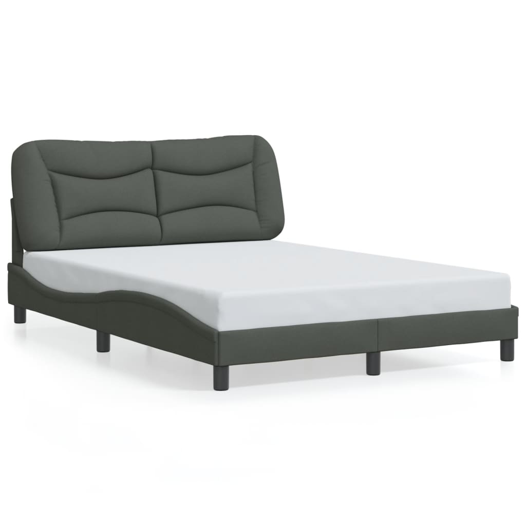 Bettgestell mit LED ohne Matratze "Hvar" Dunkelgrau 120x200 cm Stoff