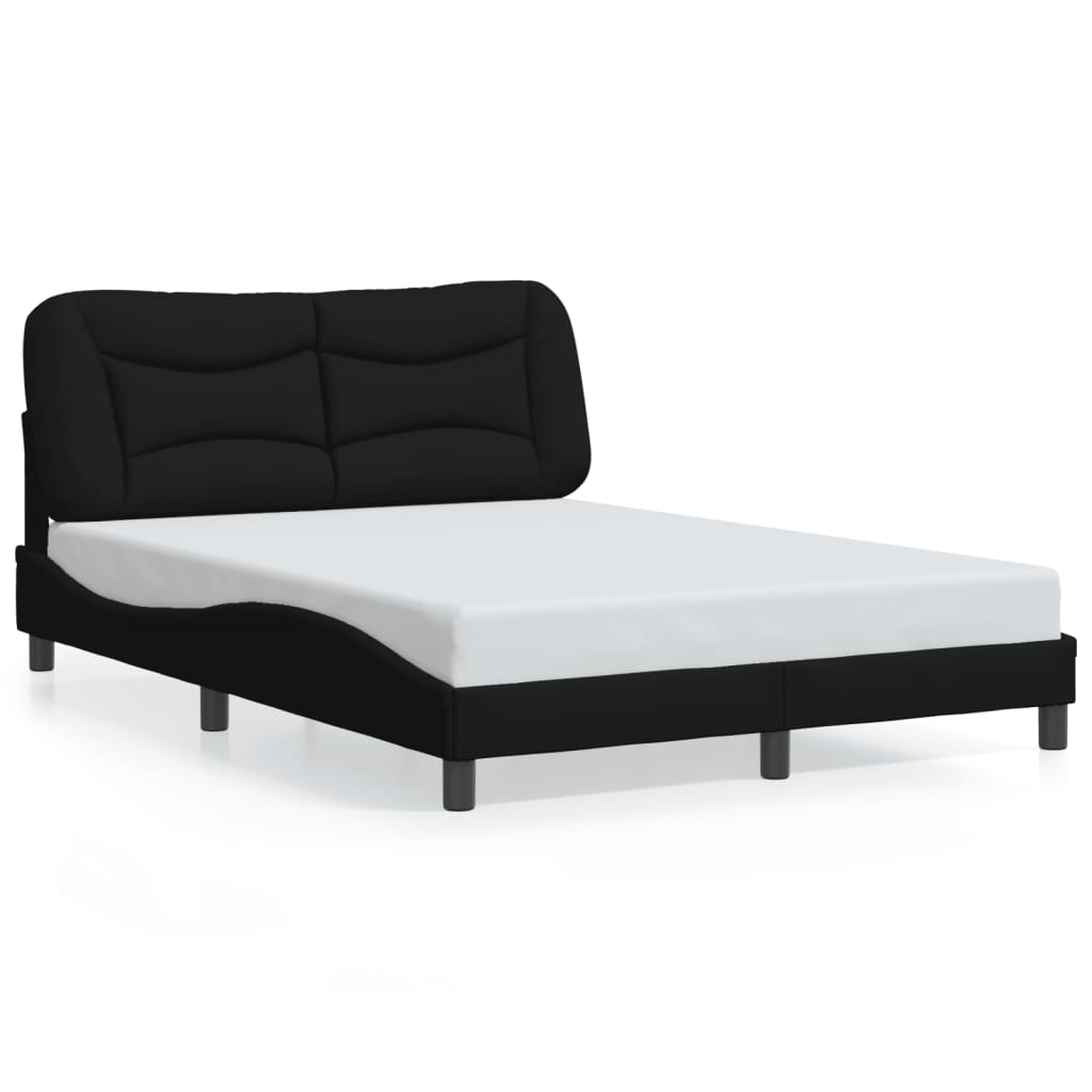 Bettgestell mit LED ohne Matratze "Hvar" Schwarz 120x200 cm Stoff