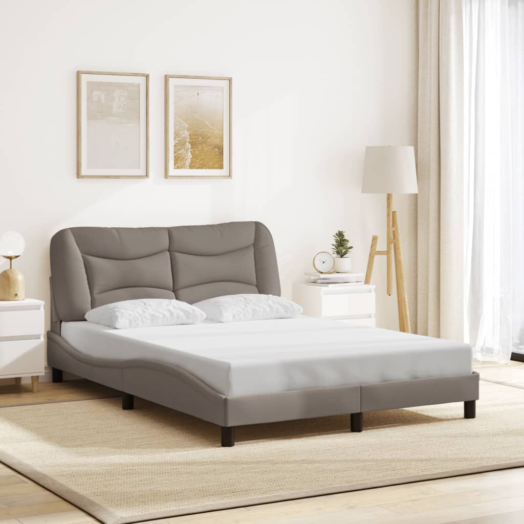 Bettgestell mit LED ohne Matratze "Hvar" Taupe 120x200 cm Stoff