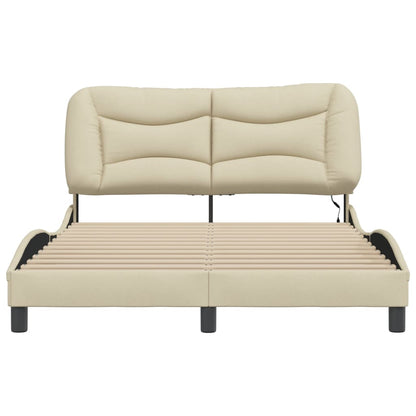 Bettgestell mit LED ohne Matratze "Hvar" Creme 140x200 cm Stoff