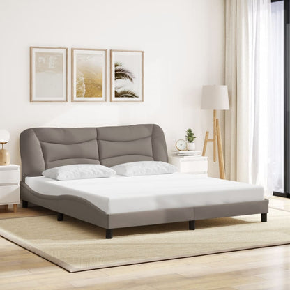 Bettgestell mit LED ohne Matratze "Hvar" Taupe 180x200 cm Stoff