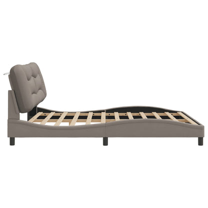 Bettgestell mit LED ohne Matratze "Hvar" Taupe 180x200 cm Stoff