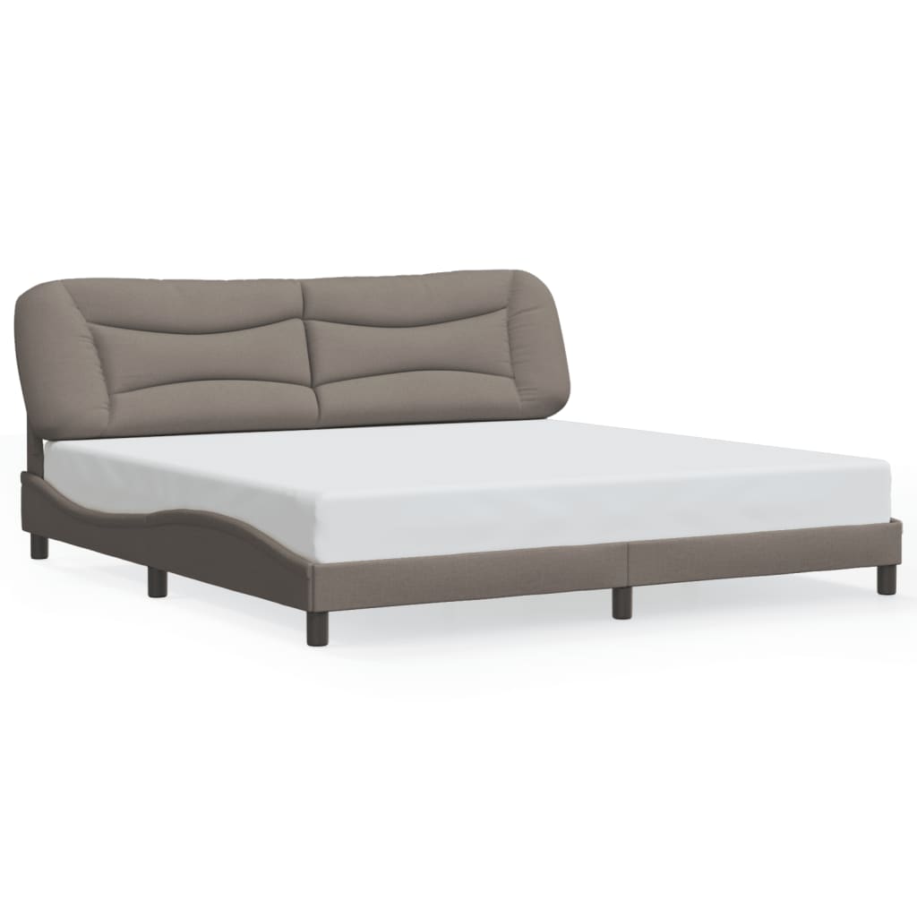 Cadre de lit avec LED sans matelas "Hvar" Taupe 200x200 cm tissu