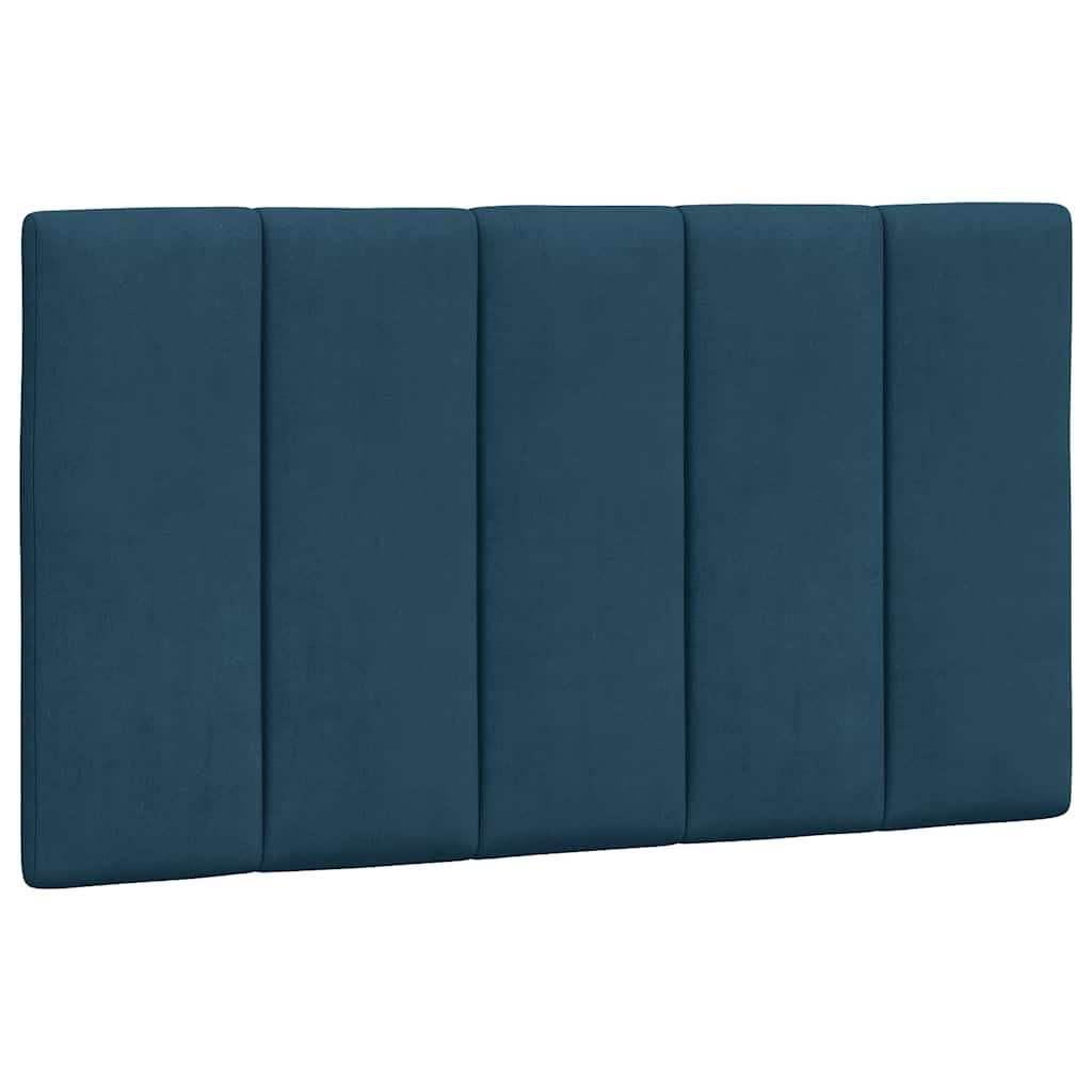Bettgestell mit LED ohne Matratze "Hanko" Blau 80x200 cm Samt