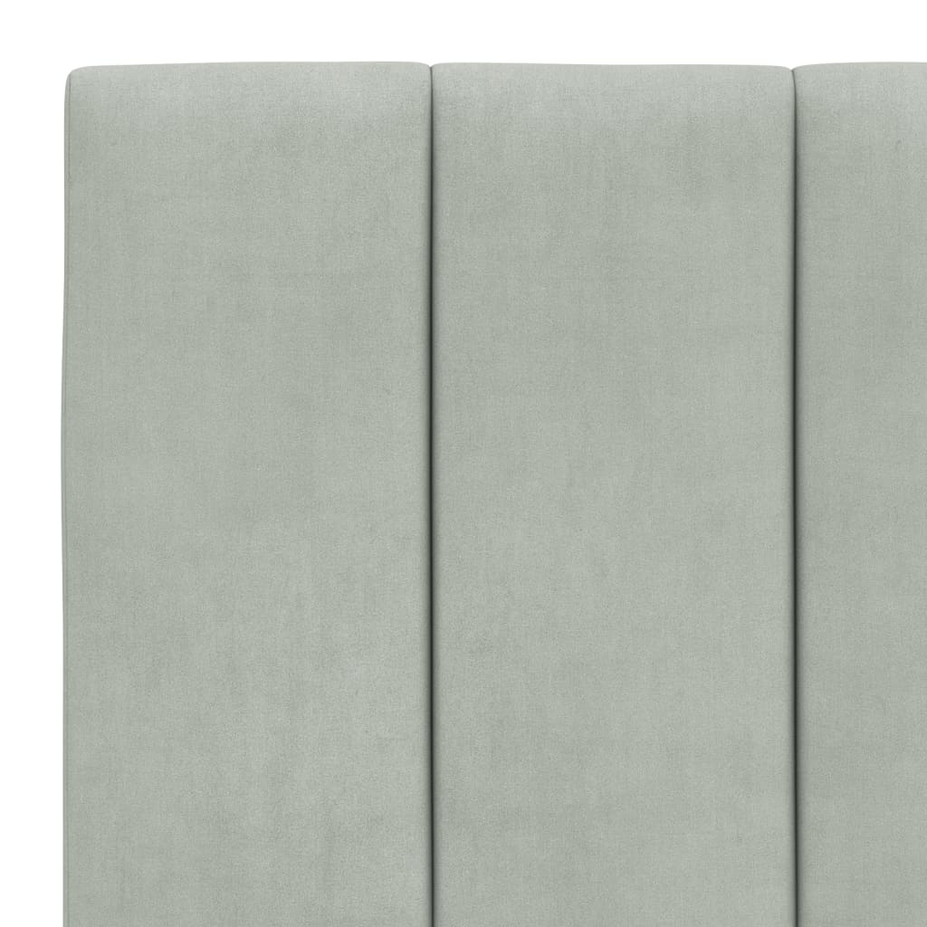 Bettgestell mit LED ohne Matratze "Hanko" Hellgrau 90x190 cm Samt