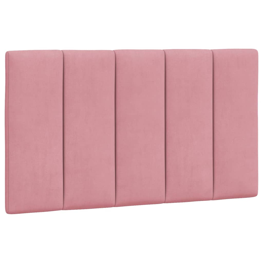 Bettgestell mit LED ohne Matratze "Hanko" Rosa 90x190 cm Samt