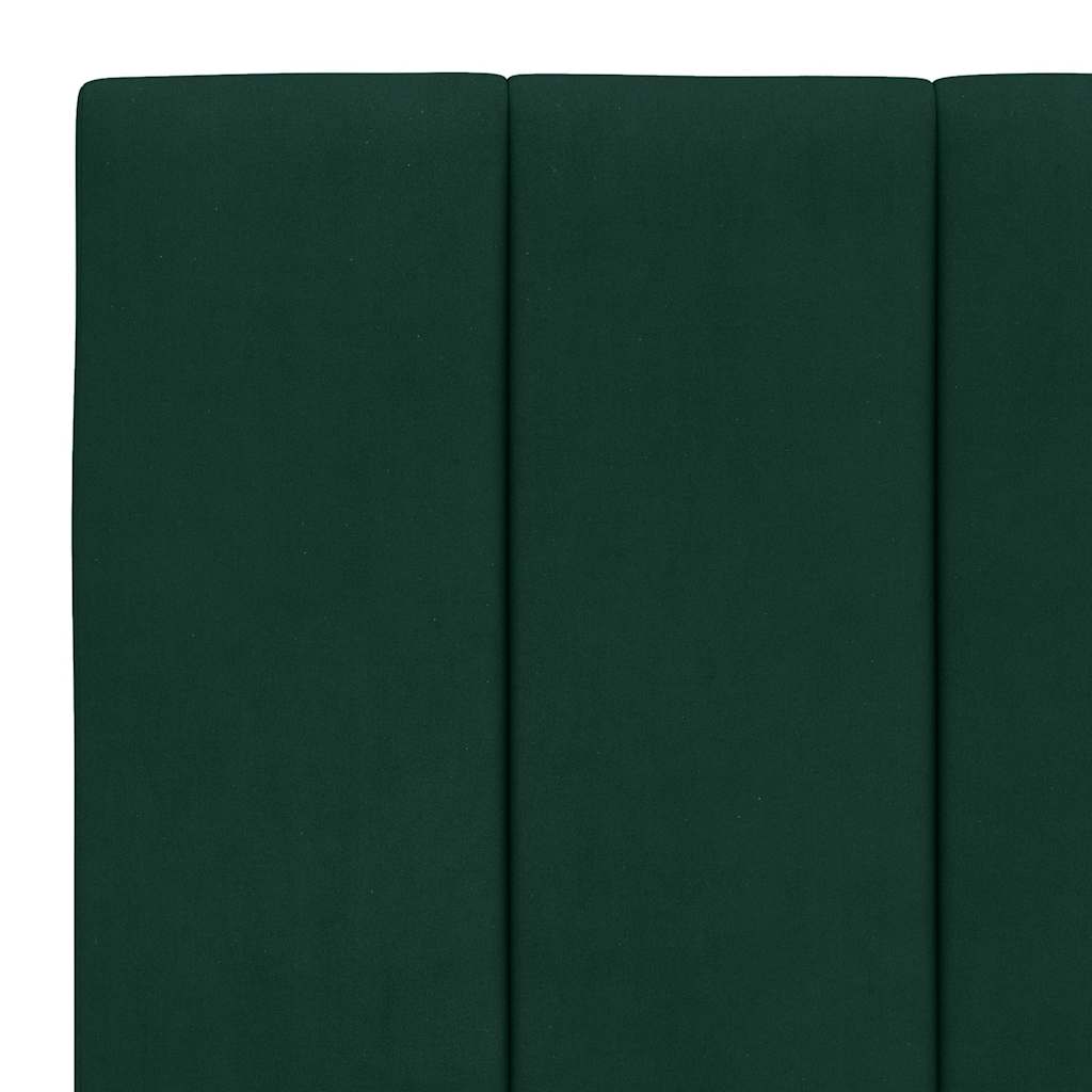 Bettgestell mit LED ohne Matratze "Hanko" Dunkelgrün 90x200 cm Samt