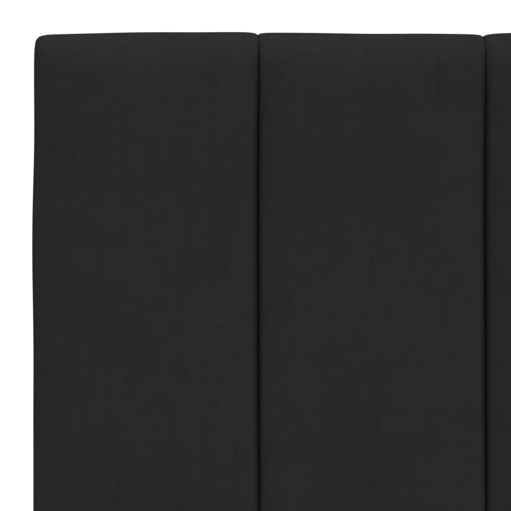 Bettgestell mit LED ohne Matratze "Hanko" Schwarz 100x200 cm Samt