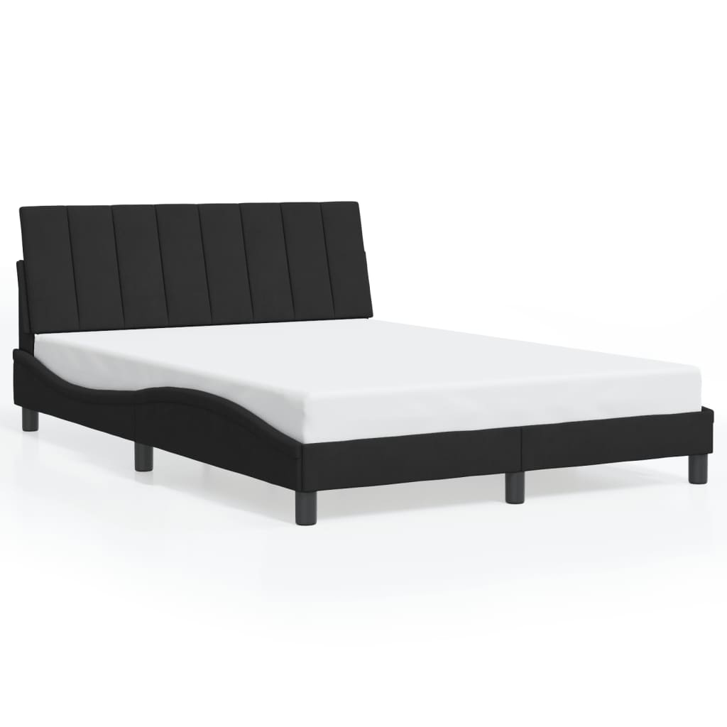 Bettgestell mit LED ohne Matratze "Hanko" Schwarz 120x200 cm Samt