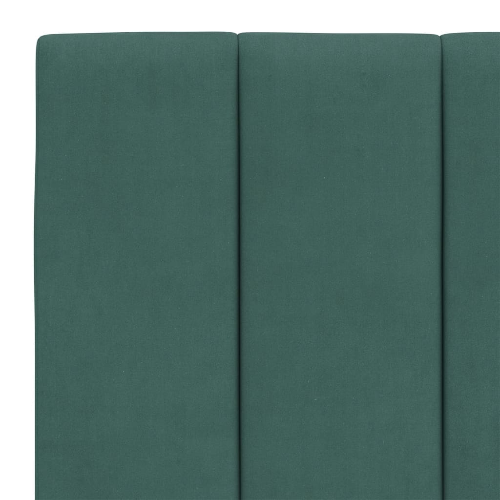 Cadre de lit avec LED sans matelas "Hanko" vert foncé 120x200 cm velours