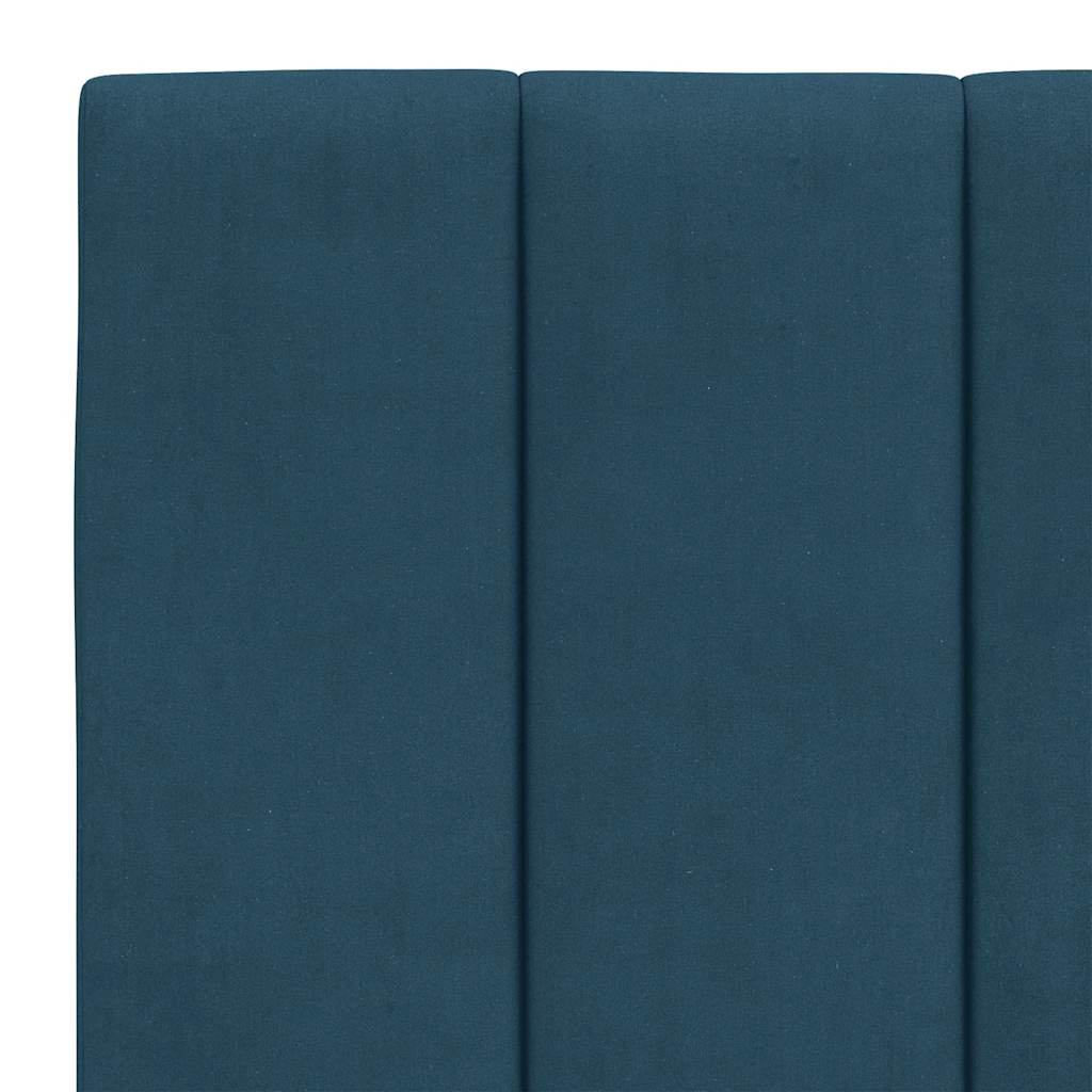 Bettgestell mit LED ohne Matratze "Hanko" Blau 120x200 cm Samt