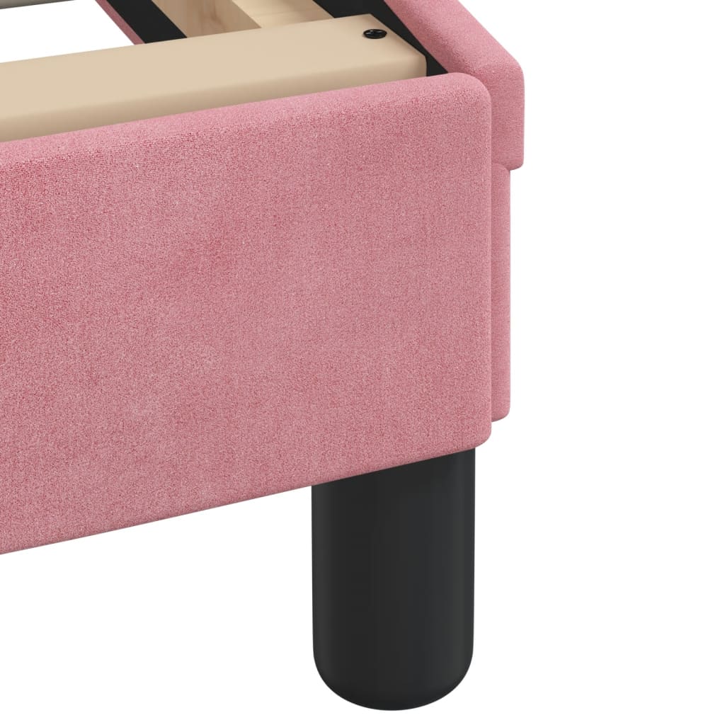 Bettgestell mit LED ohne Matratze "Hanko" Rosa 120x200 cm Samt