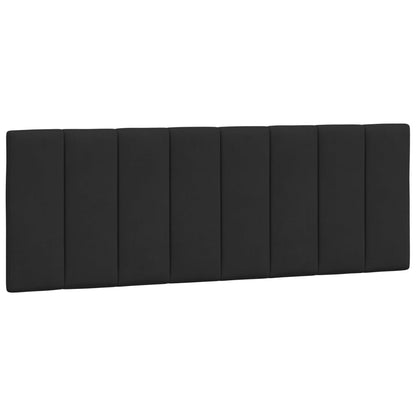 Bettgestell mit LED ohne Matratze "Hanko" Schwarz 140x190 cm Samt