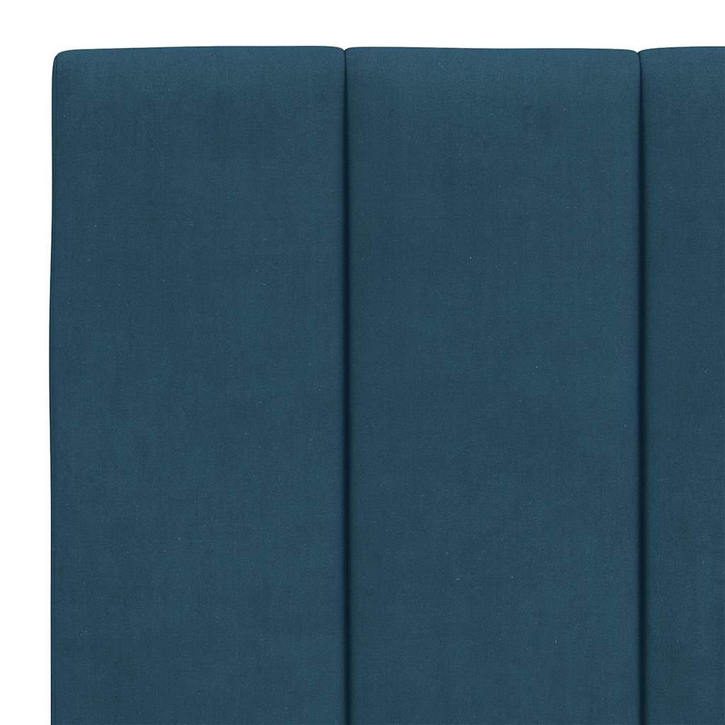 Bettgestell mit LED ohne Matratze "Hanko" Blau 140x190 cm Samt
