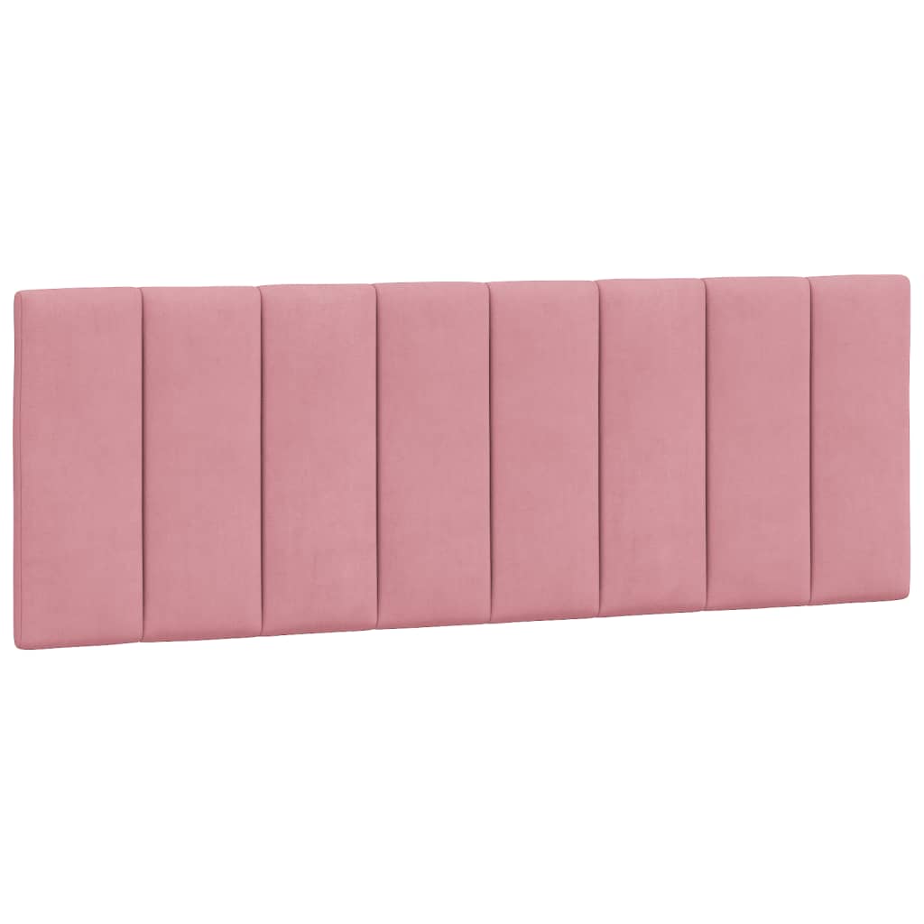 Bettgestell mit LED ohne Matratze "Hanko" Rosa 140x190 cm Samt