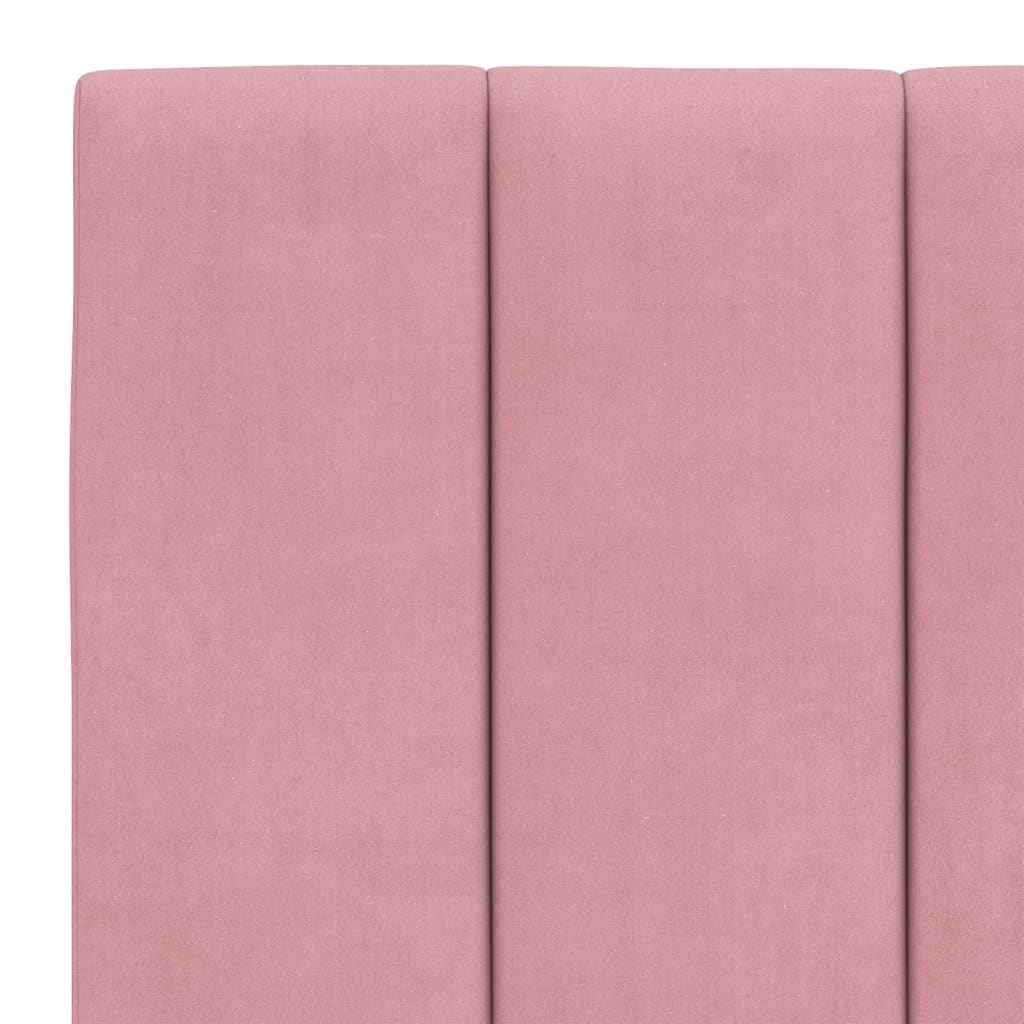 Bettgestell mit LED ohne Matratze "Hanko" Rosa 140x190 cm Samt