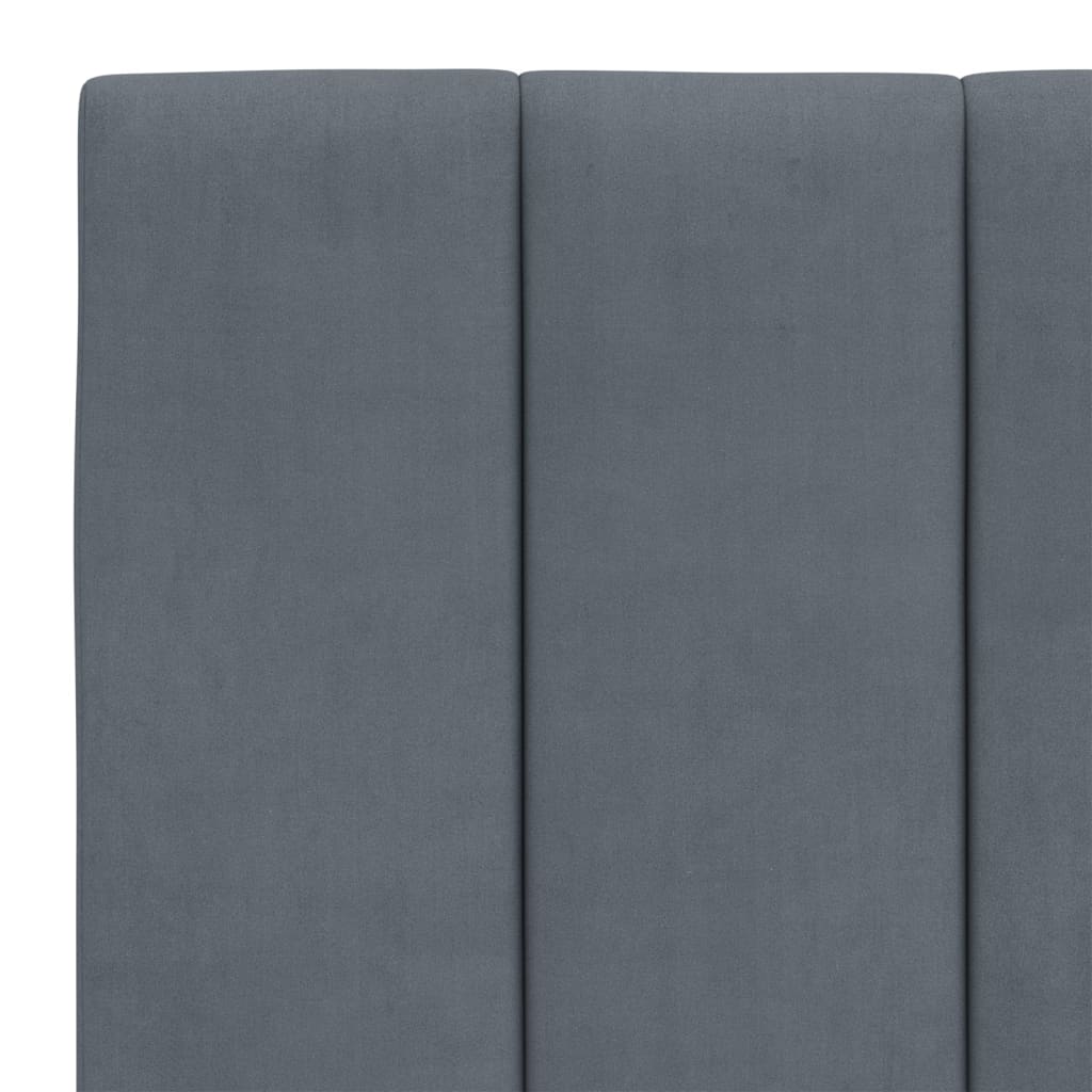 Bettgestell mit LED ohne Matratze "Hanko" Dunkelgrau 140x200 cm Samt