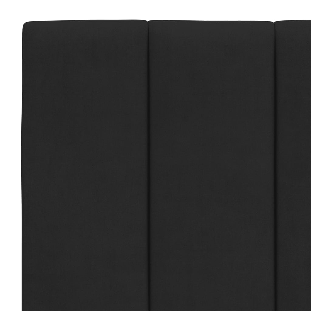 Bettgestell mit LED ohne Matratze "Hanko" Schwarz 140x200 cm Samt