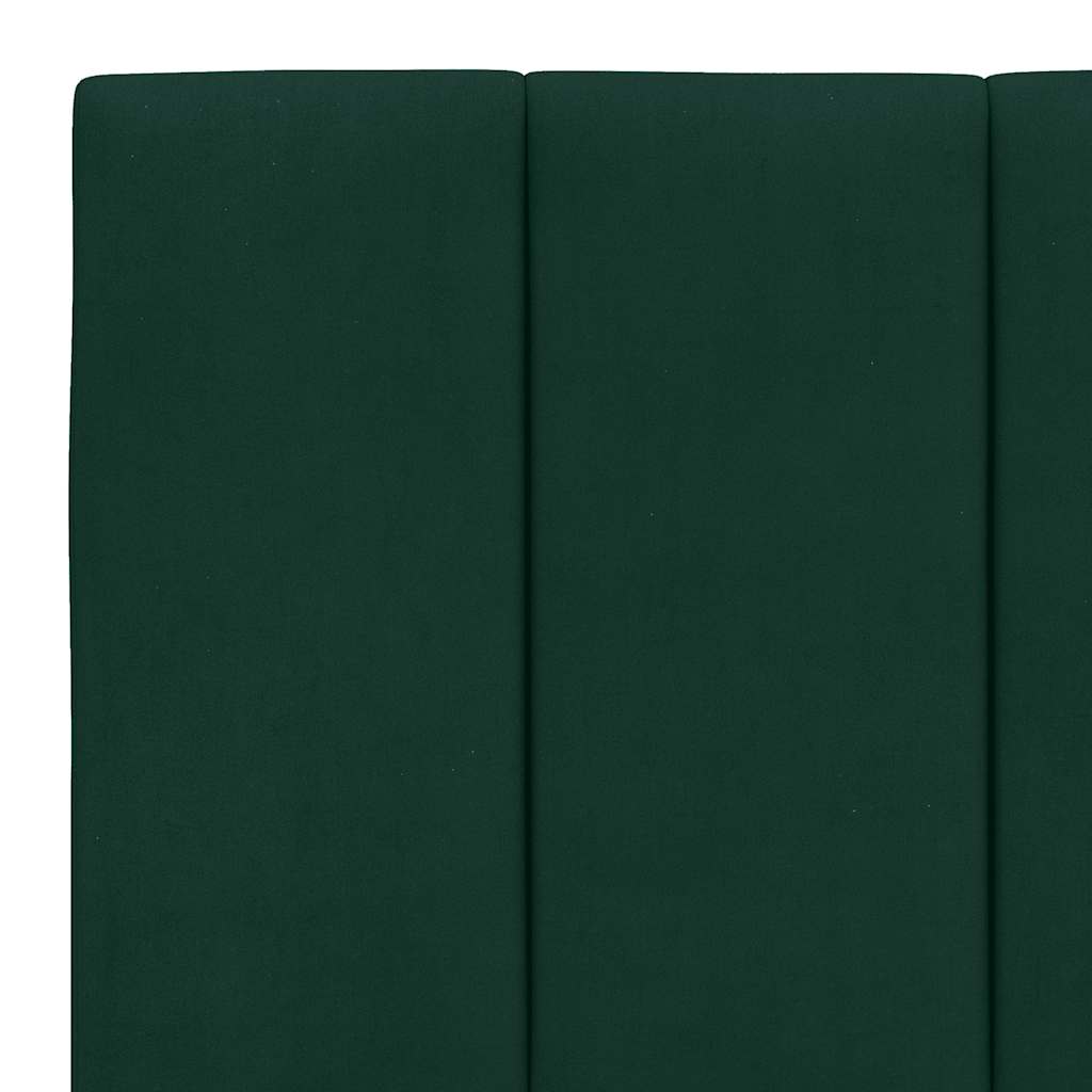 Bettgestell mit LED ohne Matratze "Hanko" Dunkelgrün 160x200 cm Samt