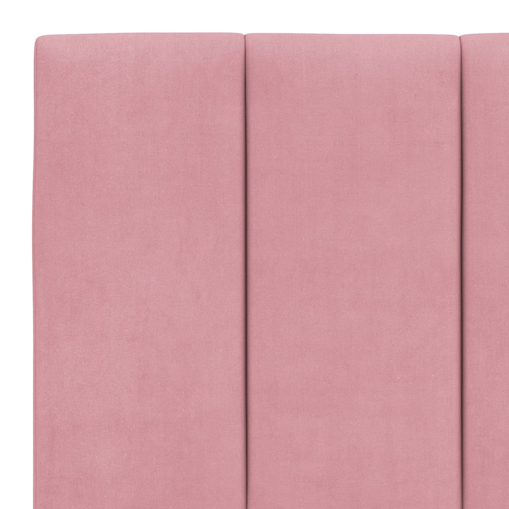 Bettgestell mit LED ohne Matratze "Hanko" Rosa 160x200 cm Samt