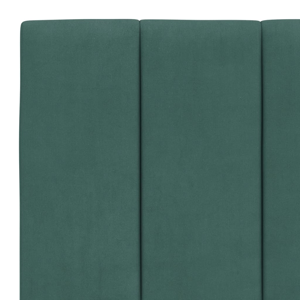 Cadre de lit avec LED sans matelas "Hanko" vert foncé 180x200 cm velours