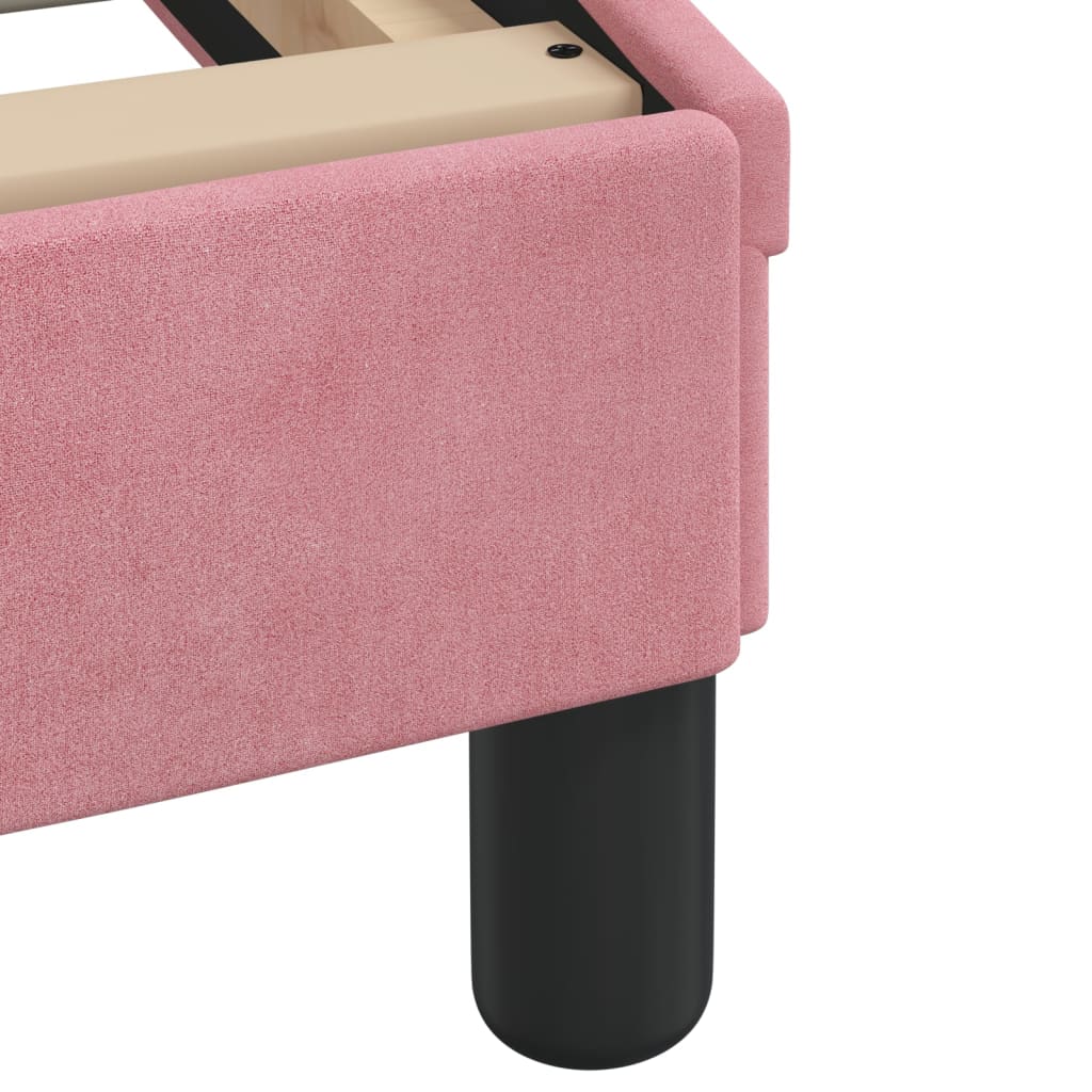 Bettgestell mit LED ohne Matratze "Hanko" Rosa 180x200 cm Samt