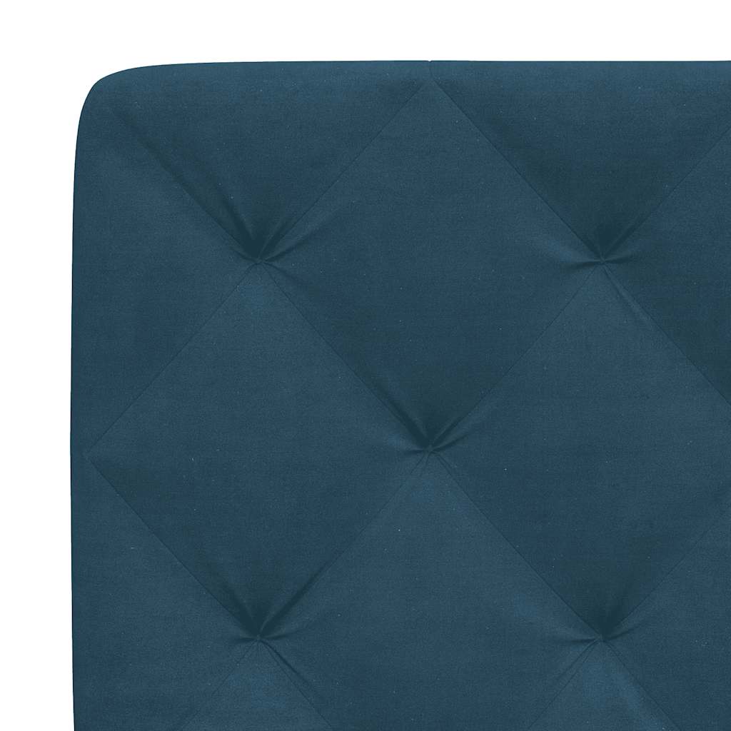 Bettgestell mit LED ohne Matratze Blau 90x200 cm Samt