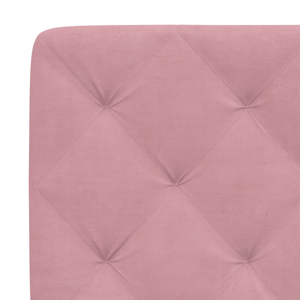 Bettgestell mit LED ohne Matratze Rosa 100x200 cm Samt