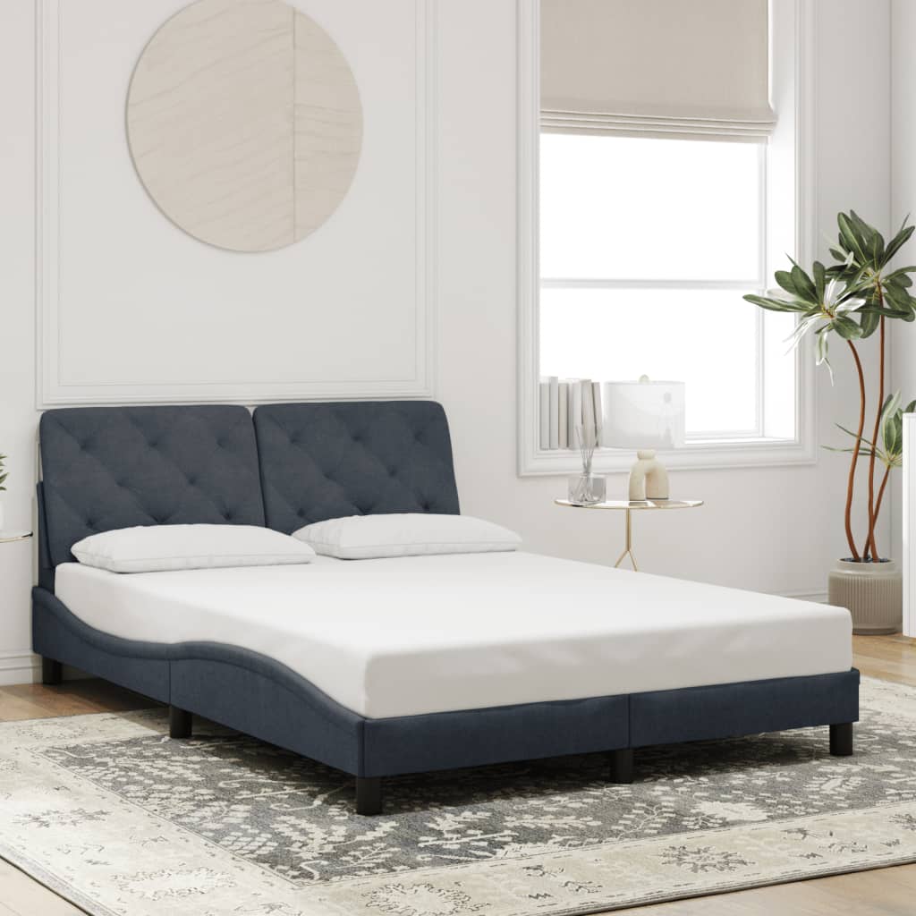 Bettgestell mit LED ohne Matratze Dunkelgrau 120x200 cm Samt