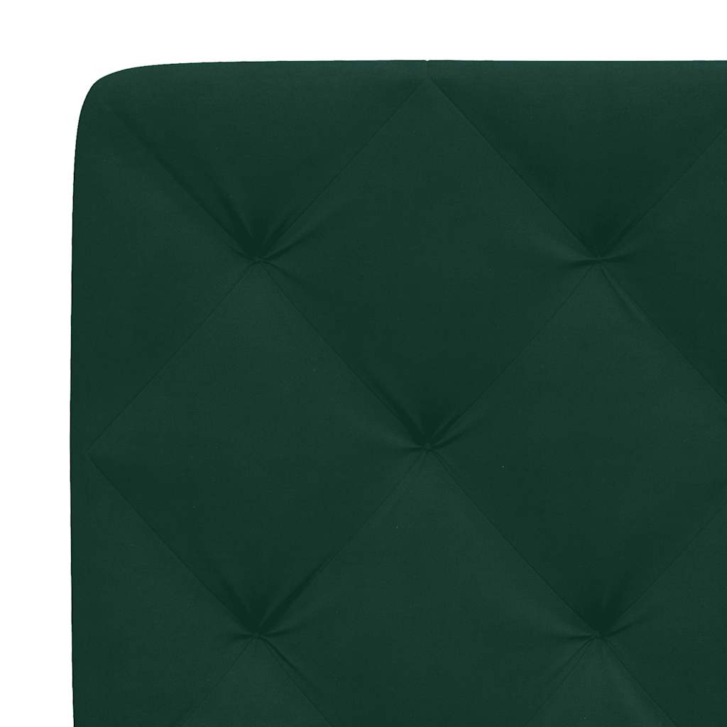 Bettgestell mit LED ohne Matratze Dunkelgrün 120x200 cm Samt