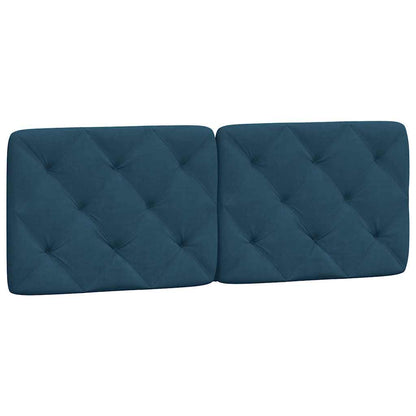 Bettgestell mit LED ohne Matratze Blau 120x200 cm Samt