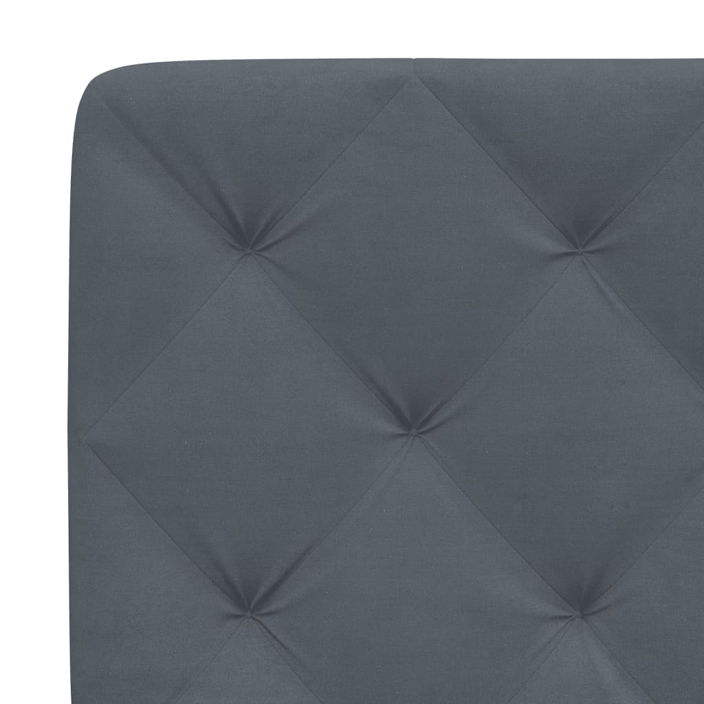 Bettgestell mit LED ohne Matratze Dunkelgrau 140x190 cm Samt
