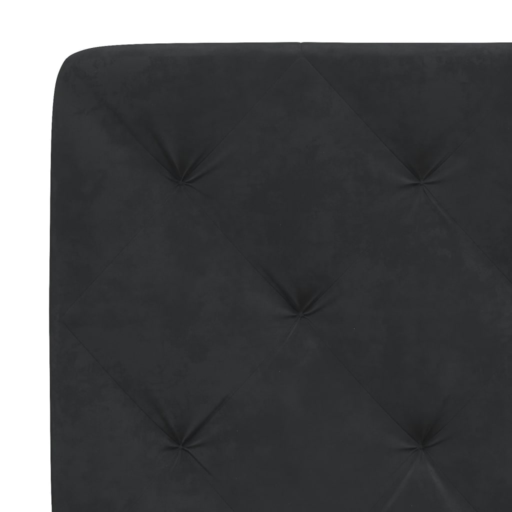 Bettgestell mit LED ohne Matratze Schwarz 140x190 cm Samt