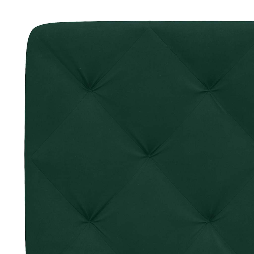 Bettgestell mit LED ohne Matratze Dunkelgrün 140x190 cm Samt
