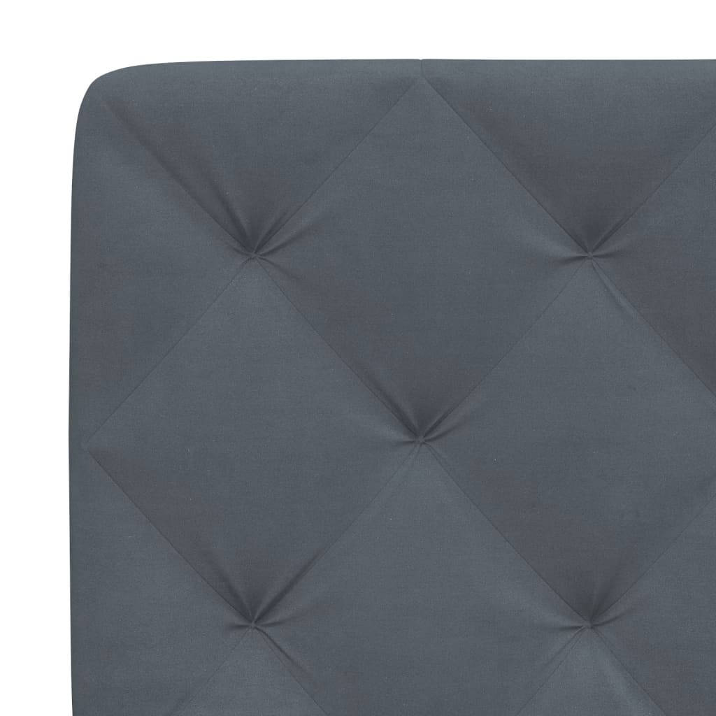 Bettgestell mit LED ohne Matratze Dunkelgrau 140x200 cm Samt