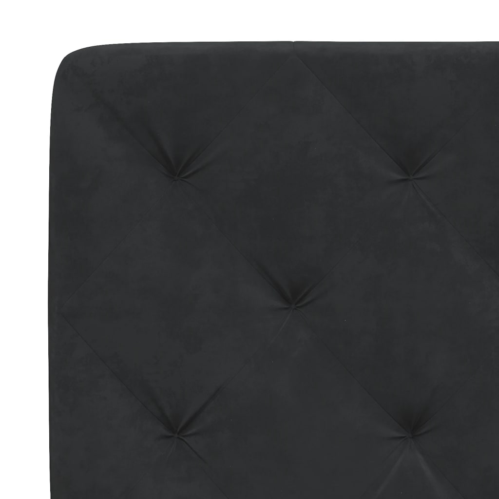 Bettgestell mit LED ohne Matratze Schwarz 140x200 cm Samt
