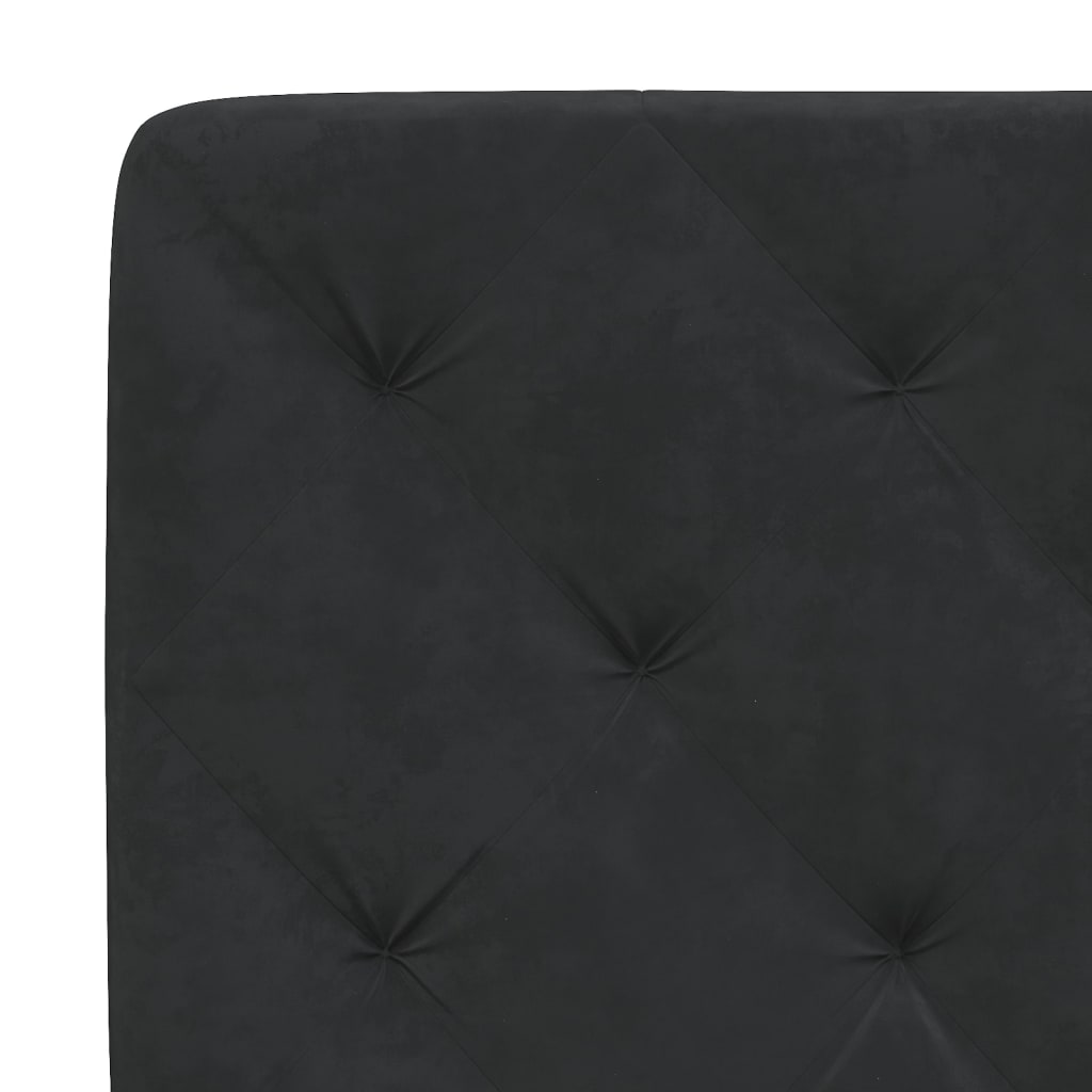 Bettgestell mit LED ohne Matratze Schwarz 160x200 cm Samt