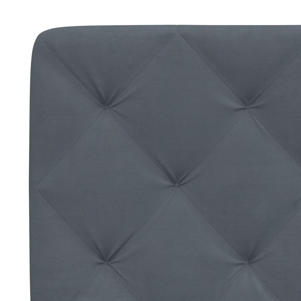 Bettgestell mit LED ohne Matratze Dunkelgrau 180x200 cm Samt