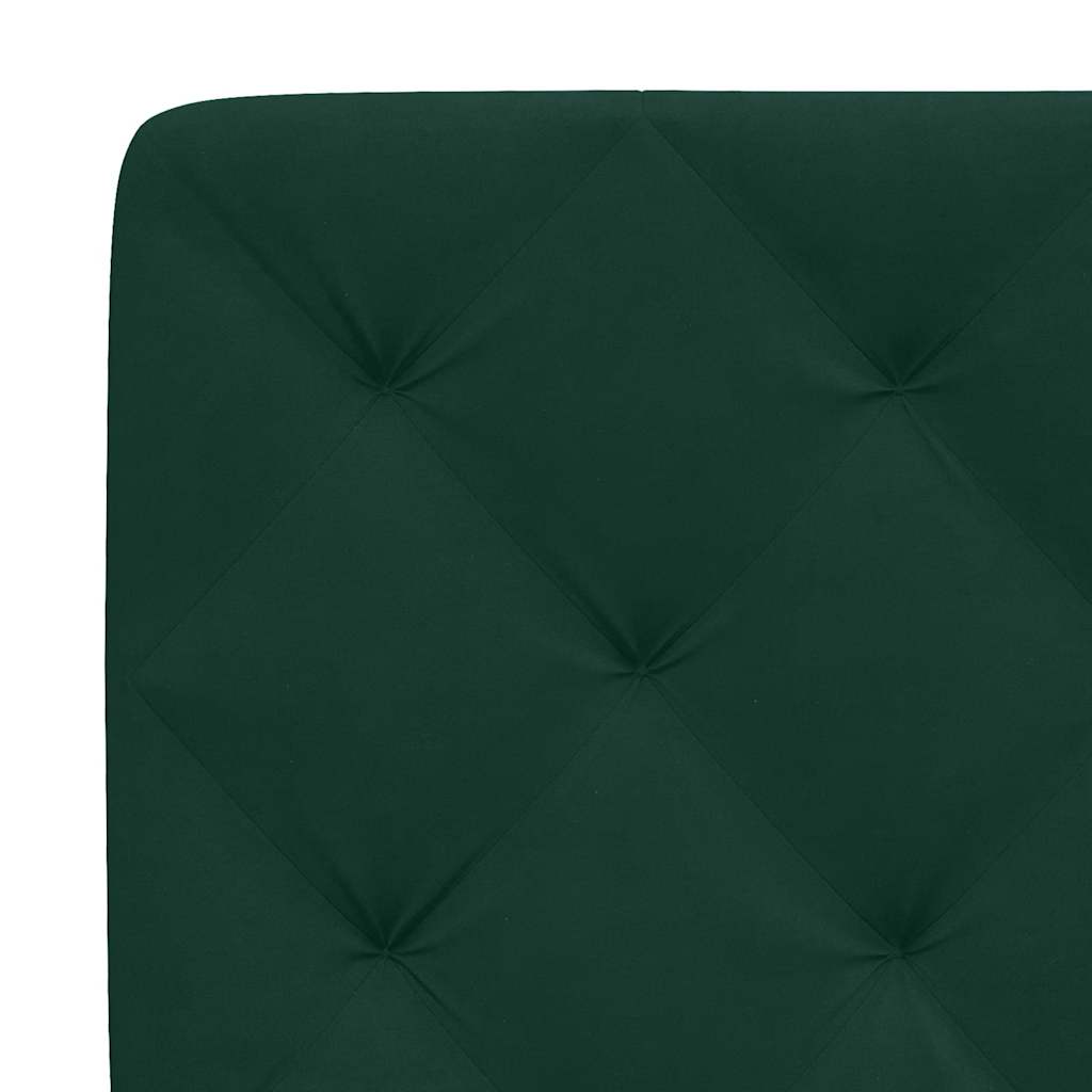 Bettgestell mit LED ohne Matratze Dunkelgrün 180x200 cm Samt