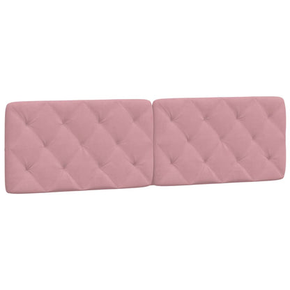 Bettgestell mit LED ohne Matratze Rosa 180x200 cm Samt