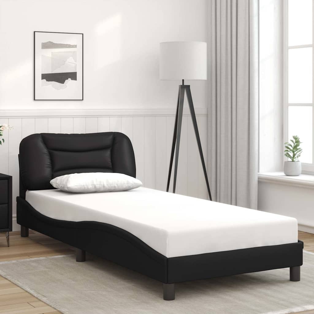 Bettgestell mit LED ohne Matratze "Hvar" Schwarz 80x200 cm